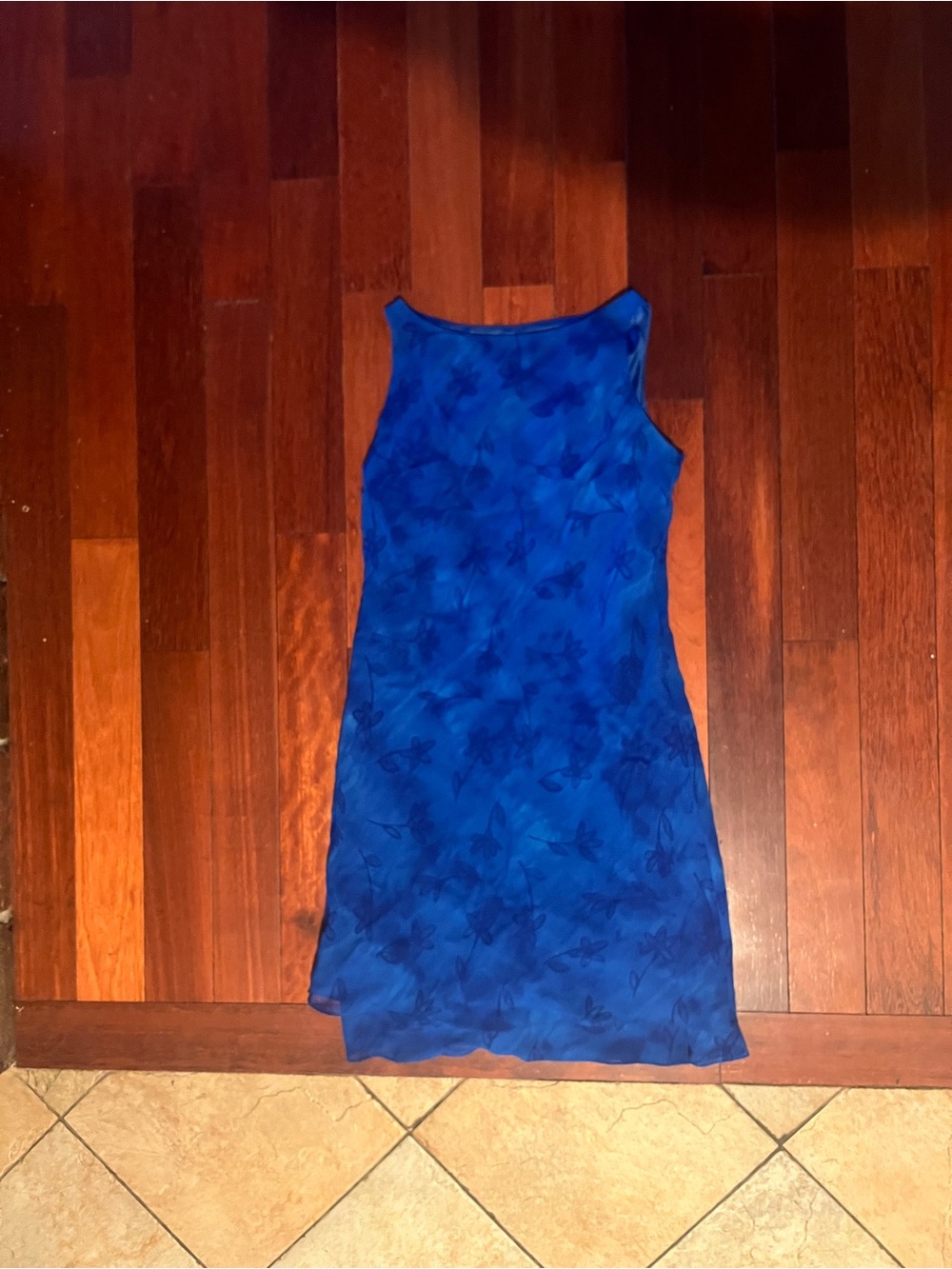 Vintage Jones New York Royal Blue Sheer Dress